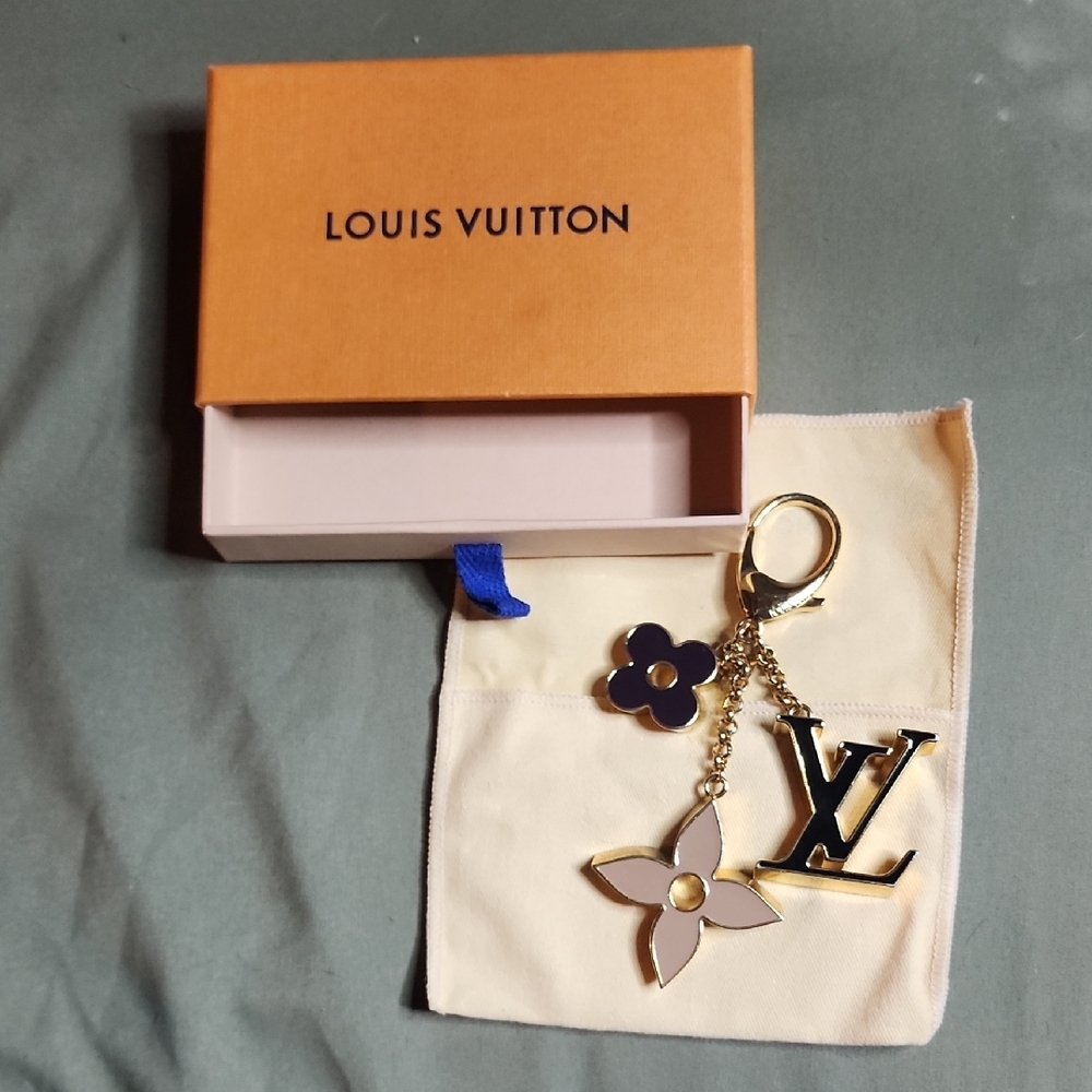 Louis Vuitton Gold and Purple Keychain